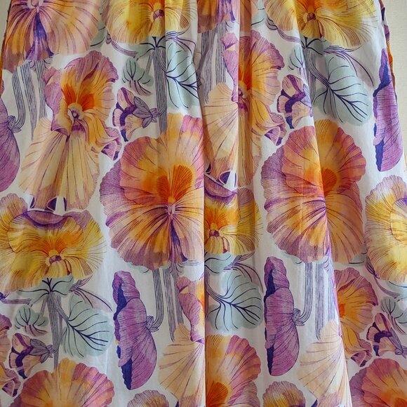 Cecilia Pettersson Anthropologie Tropical Floral Tie Front Dress Feminine Sz 10P - Picture 9 of 14